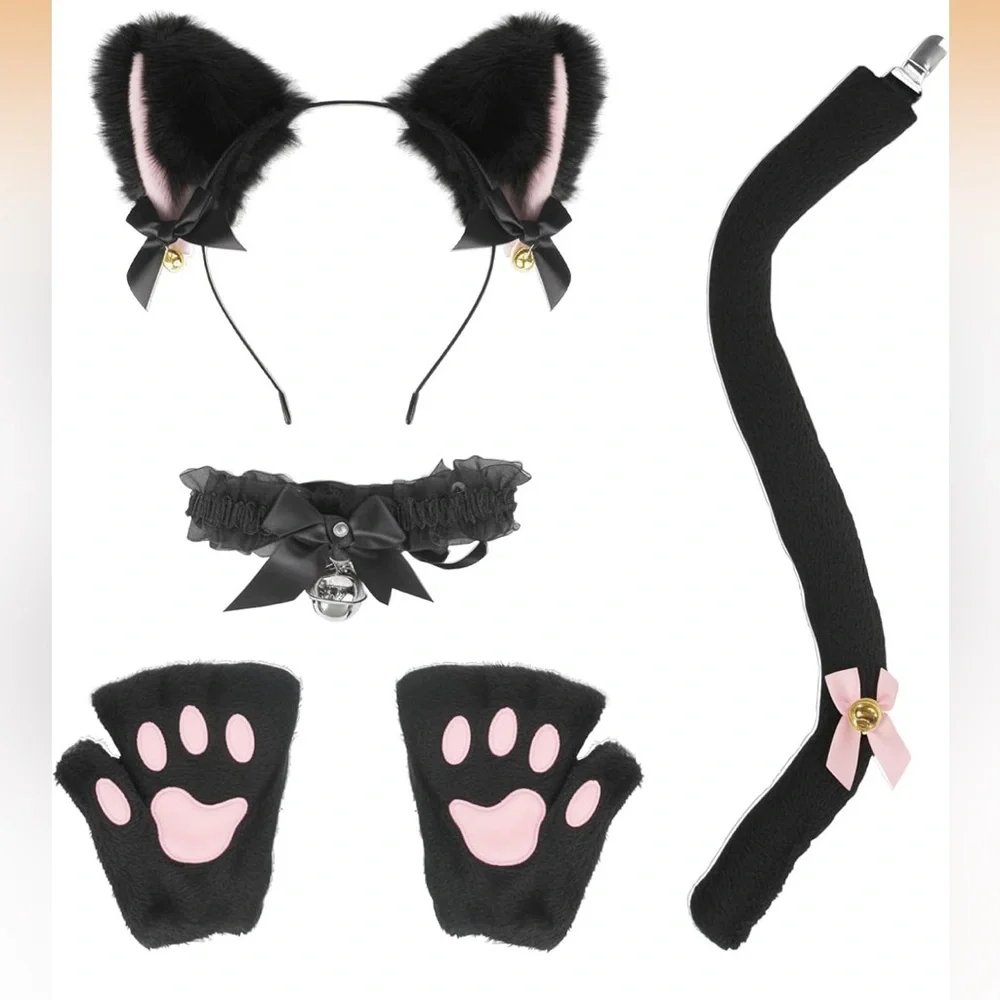 Black and Pink Cat Costume Set